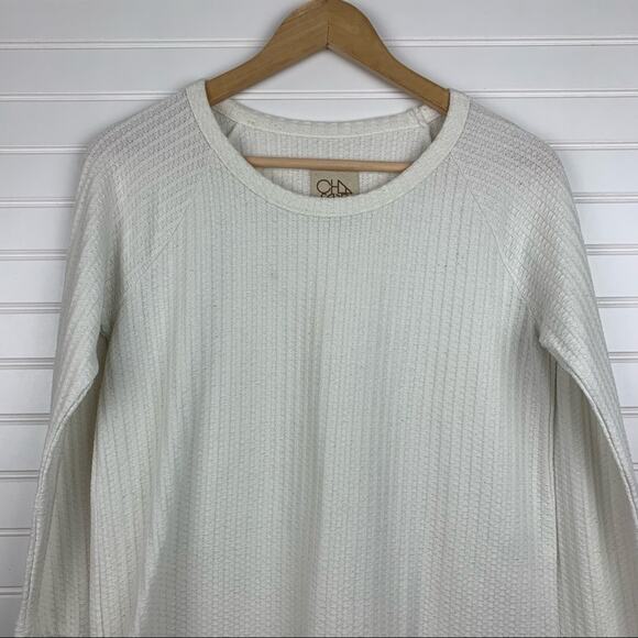 Chaser Waffle Knit Long Sleeve Thermal Top with Button Sleeves Medium - Picture 8 of 11